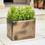 Outdoor Hampton Rectangular Copper Metal Planter H38Cm W50Cm - Rogey