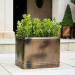 Outdoor Hampton Rectangular Copper Metal Planter H38Cm W50Cm - Rogey