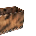 Outdoor Hampton Rectangular Copper Metal Planter H38Cm W50Cm - Rogey