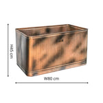 Outdoor Hampton Rectangular Copper Metal Planter H38Cm W50Cm - Rogey