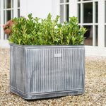 Outdoor Hampton Square Galvanised Metal Planter H35Cm W34Cm - Rogey