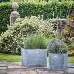 Outdoor Hampton Square Galvanised Metal Planter H35Cm W34Cm - Rogey