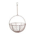 Outdoor Hanging Wired Netted Basket Bronze H40cm D40cm - Rogey