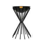 Outdoor Tall Metal Dakota Fire Pit in Black H65Cm W38Cm - Rogey