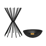 Outdoor Tall Metal Dakota Fire Pit in Black H65Cm W38Cm - Rogey