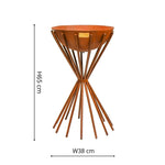 Outdoor Tall Metal Dakota Fire Pit in Rust H65Cm W38Cm - Rogey