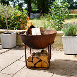 Outdoor XL Cast Iron Fire Pit in Rust H49cm W80cm - Rogey