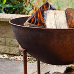 Outdoor XL Cast Iron Fire Pit in Rust H49cm W80cm - Rogey