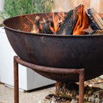 Outdoor XL Cast Iron Fire Pit in Rust H49cm W80cm - Rogey