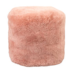 Pink Short Pile Sheepskin Pouf - Rogey