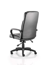 Plaza High Back Executive Black Leather Office Chair with Arms - Rogey