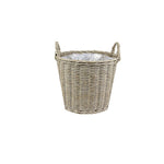 Polyrattan Natural Lined Planter H40Cm D36Cm - Rogey