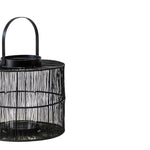 Portofino Wirework Lantern with Glass Insert Black H22cm W26cm - Rogey