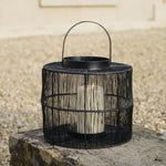 Portofino Wirework Lantern with Glass Insert Black H22cm W26cm - Rogey