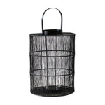 Portofino Wirework Lantern with Glass Insert Black H34cm W24cm - Rogey