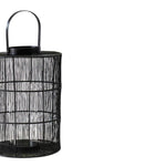 Portofino Wirework Lantern with Glass Insert Black H34cm W24cm - Rogey