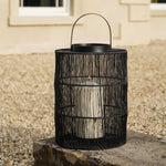 Portofino Wirework Lantern with Glass Insert Black H34cm W24cm - Rogey