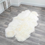 Quad Natural White Sheepskin Rug - Rogey