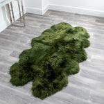 Quad Olive Green Sheepskin Rug - Rogey