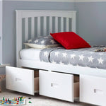 Quest White Wooden 3 Drawer Bed Single - Rogey