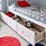 Quest White Wooden 3 Drawer Bed Single - Rogey