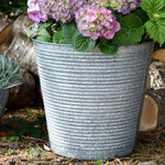 Ribbed Galvanised Planter D32Cm - Rogey