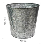 Ribbed Galvanised Planter D37cm - Rogey