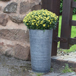 Ribbed Galvanised Vase H50cm - Rogey