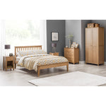 Salerno Shaker Bed 150cm Oak - Rogey