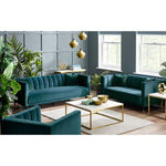 Salma Scalloped Back 2 Seater - Teal - Rogey