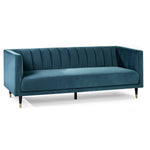 Salma Scalloped Back 3 Seater - Teal - Rogey