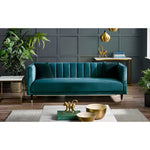 Salma Scalloped Back 3 Seater - Teal - Rogey