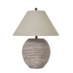 Saturn Table Lamp With Linen Shade - Rogey