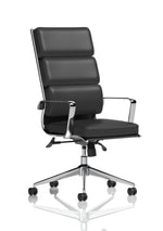 Savoy High Back Executive Black Leather Office Chair with Arms - Rogey