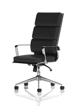 Savoy High Back Executive Black Leather Office Chair with Arms - Rogey