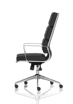 Savoy High Back Executive Black Leather Office Chair with Arms - Rogey