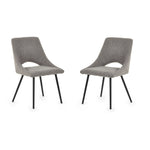 Set Of 2 Iris Boucle Dining Chairs - Grey - Rogey