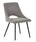 Set Of 2 Iris Boucle Dining Chairs - Grey - Rogey