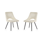 Set Of 2 Iris Boucle Dining Chairs - Ivory - Rogey