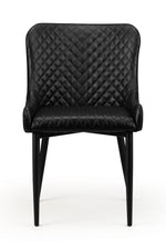 Set Of 2 Luxe Faux Leather Dining Chairs Black - Rogey