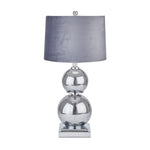 Shamrock Metallic Glass Lamp With Velvet Shade - Rogey