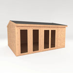 Sherwood Rufford 5m x 4m Insulated Garden Room - (UPVC Windows & Doors) - Oak - Rogey