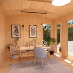 Sherwood Rufford 5m x 4m Insulated Garden Room - (UPVC Windows & Doors) - Oak - Rogey