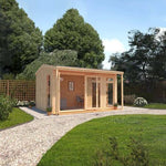 Sherwood Thoresby 4m x 3m Insulated Garden Room - (UPVC Windows & Doors) - Oak - Rogey