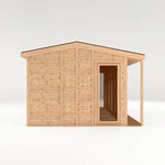 Sherwood Thoresby 4m x 3m Insulated Garden Room - (UPVC Windows & Doors) - Oak - Rogey