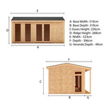 Sherwood Thoresby 5m x 3m Insulated Garden Room - (UPVC Windows & Doors) - Oak - Rogey