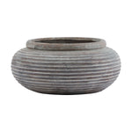 Siena Brown Round Ribbed Planter - Rogey