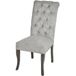 Silver Roll Top Dining Chair With Ring Pull - Rogey