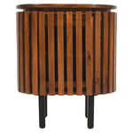 Slatted Mango Wood Bedside Table - Rogey