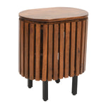 Slatted Mango Wood Bedside Table - Rogey